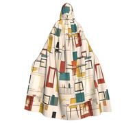 YYHWHJDE Il mantello con cappuccio per adulti con stampe moderne di metà secolo è un poncho con cappuccio super grande, comodo e resistente per Halloween
