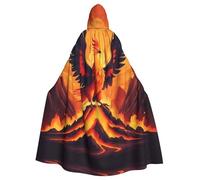YYHWHJDE Il mantello con cappuccio per adulti Phoenix On The Volcano Prints è un poncho con cappuccio super grande, comodo e resistente per Halloween