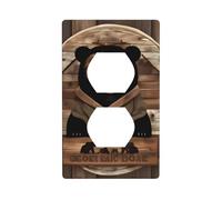 YYHWHJDE Il pannello da parete a doppia presa con motivo rustico Lodge Bear è durevole e adatto per accessori per interruttori della luce della presa 11,4 x 7 cm