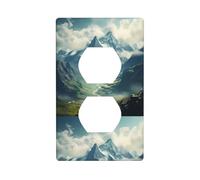 YYHWHJDE Il pannello decorativo a doppia presa con immagine delle Alpi che si allungano è resistente e adatto per prese di luce accessori per interruttori 11,4 x 7 cm