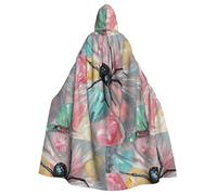 YYHWHJDE Il ragno sulla borsa dolce Immagine Adulto Halloween giacca con cappuccio mantello lungo partito mantello adatto per uomini e donne