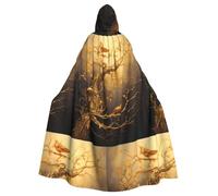 YYHWHJDE Il ramo dorato radiante Immagine Adulto Halloween giacca con cappuccio mantello lungo partito mantello adatto per uomini e donne