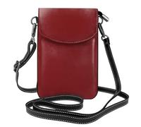 YYHWHJDE Il rosso profondo stampa la piccola borsa del telefono di vibrazione di vibrazione della tracolla delle donne di pelle, impermeabile e durevole
