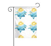 YYHWHJDE Il sole appeso nel cielo blu Pattern Garden pennone esterno decorazione cortile su entrambi i lati 30,5 x 45,7 cm