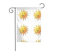 YYHWHJDE Il sole gentile sorridente modello giardino bandiera decorazione cortile esterno fronte fronte retro 30,5 x 45,7 cm