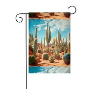 YYHWHJDE Il territorio del cactus Immagine Giardino pennone esterno cortile decorazione fronte retro 30,5x45,7 cm