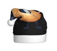 YYHWHJDE Il topo che ha rubato il bagel stampa cappello di Natale per adulti accessorio festivo di qualità realizzato morbido, leggero