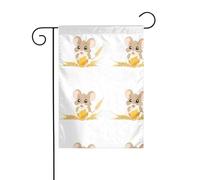 YYHWHJDE Il topo che mangia grano Modello Giardino pennone esterno decorazione cortile su entrambi i lati 30,5x45,7 cm