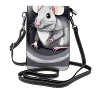YYHWHJDE Il topo nel foro stampa la piccola borsa del telefono di vibrazione di vibrazione della tracolla delle donne di pelle, impermeabile e durevole