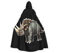 YYHWHJDE Il triceratopo feroce stampa Halloween adulto mantello con cappuccio per feste e costumi