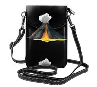 YYHWHJDE Il vulcano eruttante stampa la piccola borsa di cuoio del telefono di vibrazione di vibrazione di Crossbody delle piccole donne, impermeabile e durevole