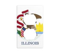 YYHWHJDE Illinois State Flag Picture Double Socket Wall Panel Electric Socket Cover Plate è infrangibile e durevole 11,4 x 7 cm