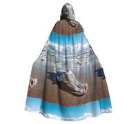 YYHWHJDE Inchiostro Pesce Sul Mare Stalla Stampe Halloween Adulto Mantello Con Cappuccio Uomini E Donne Abbigliamento Mantello Gioco Di Ruolo