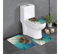 YYHWHJDE Isole dei Caraibi Immagine antiscivolo tappetino tre pezzi set bagno tappeto antiscivolo durevole