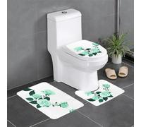 YYHWHJDE Jade Roses Prints - Set di 3 tappetini da bagno antiscivolo (61 x 40,6 cm) per WC, toeletta e servizi igienici, facili da pulire