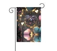 YYHWHJDE Jungle of Love Pattern Asta da giardino per esterni decorazione cortile su entrambi i lati 30,5 x 45,7 cm