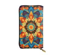 YYHWHJDE Kaleidoscope Mandala Printing Portafoglio lungo pochette in pelle progettato per ragazze e donne alla moda elegante e personalizzato 19 x 10,5 cm, nero, taglia unica, Nero , Taglia unica