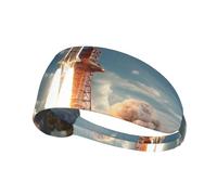 YYHWHJDE Kennedy Space Center Rocket Launch Picture Fascia sportiva per le donne a prova di sudore fascia elastica estiva
