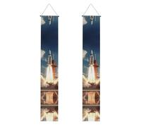 YYHWHJDE Kennedy Space Center - Striscione per portico di laurea con stampe di lancio di razzi - Decorazione per laurea robusta, durevole, lavabile e riutilizzabile, 30,5 x 180 cm