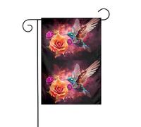 YYHWHJDE Kingfisher - Bandiera decorativa da giardino con rose, 30,5 x 45,7 cm, spessa e durevole