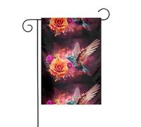 YYHWHJDE Kingfisher - Bandiere da giardino stampate con rose, 30,5 x 45,7 cm, per decorazione da cortile, larghezza palo di 3 cm (solo bandiera, asta non inclusa)