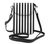 YYHWHJDE La banda nera & bianca stampa la piccola borsa del telefono di vibrazione di vibrazione della tracolla delle donne di pelle, impermeabile e durevole