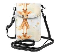 YYHWHJDE La giraffa del bambino dell'acquerello stampa la piccola borsa di cuoio del telefono di vibrazione di vibrazione delle donne, impermeabile e durevole