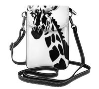 YYHWHJDE La giraffa in bianco e nero stampa la piccola borsa di cuoio del telefono di vibrazione di vibrazione delle donne, impermeabile e durevole