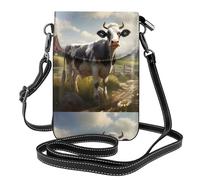 YYHWHJDE La mucca animale dell'azienda agricola stampa la piccola borsa di cuoio del telefono di vibrazione di vibrazione della tracolla, impermeabile e durevole