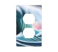 YYHWHJDE La piastra di copertura per presa elettrica a doppia presa con immagine tsunami è resistente agli urti e durevole, 11,4 x 7 cm