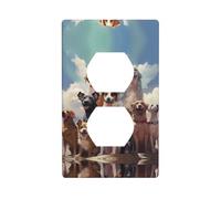 YYHWHJDE La piastra di copertura per presa elettrica a parete con immagine di molti cani è resistente agli urti e durevole, 11,4 x 7 cm
