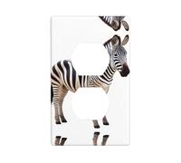 YYHWHJDE La piastra di copertura per presa elettrica Honest Zebra Picture a doppia presa è resistente agli urti e durevole, 11,4 x 7 cm