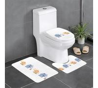 YYHWHJDE La piccola formica e l'elefante modello antiscivolo tappetino tre pezzi set bagno tappeto antiscivolo durevole