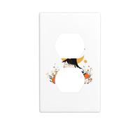 YYHWHJDE La piccola strega nei fiori immagine doppia presa pannello a parete piastra di copertura per presa elettrica è resistente agli urti e durevole 11,4 x 7 cm