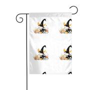 YYHWHJDE La piccola strega nei fiori Modello Asta da giardino decorazione cortile esterno double face 30,5 x 45,7 cm