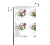 YYHWHJDE La prima storia d'amore al mattino Pattern Garden pennone decorazione cortile esterno double face 30,5 x 45,7 cm