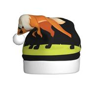 YYHWHJDE La volpe che illumina la foresta stampa cappello di Natale per adulti rendendolo un regalo divertente e durevole per uomini e donne