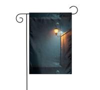 YYHWHJDE Lampioni stradali di sera Immagine Asta da giardino decorazione cortile esterno double face 30,5 x 45,7 cm