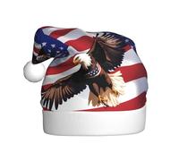 YYHWHJDE L'aquila patriottica degli Stati Uniti con la bandiera americana stampa il cappello di Natale per uso morbido e leggero della festa di
