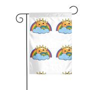 YYHWHJDE L'arcobaleno è chiaro Modello Giardino pennone esterno cortile decorazione su entrambi i lati 30,5 x 45,7 cm
