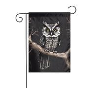 YYHWHJDE Late Night Owl Pattern Garden flagpole outdoor cortile decorazione moda 30,5 x 45,7 cm