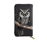 YYHWHJDE Late Night Owl Pattern Portafoglio lungo pochette in pelle Progettato per ragazze e donne alla moda elegante e personalizzato 19 x 10,5 cm, nero, taglia unica, Nero , Taglia unica