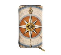 YYHWHJDE Law of the Compass Navigation Picture Portafoglio pochette lunga in pelle Progettato per ragazze e donne alla moda elegante e personalizzato 19 x 10,5 cm, nero, taglia unica, Nero , Taglia