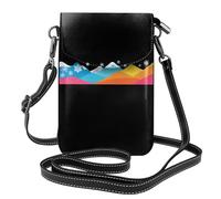 YYHWHJDE Le colline variopinte dei fiocchi di neve stampano la piccola borsa di cuoio del telefono di vibrazione di vibrazione delle donne, impermeabile