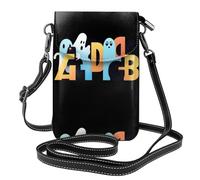 YYHWHJDE Le lettere variopinte con i fantasmi stampano la piccola borsa di cuoio del telefono di vibrazione di vibrazione delle donne di pelle, impermeabile