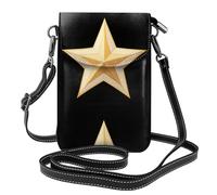 YYHWHJDE Le stelle a cinque punte doppie impilate stampano la piccola borsa di cuoio del telefono di vibrazione di vibrazione della tracolla, impermeabile e durevole