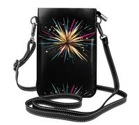 YYHWHJDE Le stelle dei fuochi d'artificio di esplosione stampano la piccola borsa di cuoio del telefono di vibrazione di vibrazione delle donne, impermeabile