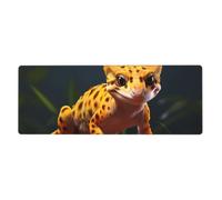 YYHWHJDE Leopard Little Gecko Picture - Tappetino per mouse extra large, per computer e ufficio, tastiera da gioco antiscivolo, versione ispessita, 30,5 x 80 cm