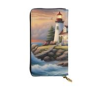 YYHWHJDE Lighthouse Diamond Painting Prints Portafoglio lungo in pelle progettato per ragazze e donne alla moda elegante e personalizzato 19 x 10,5 cm, nero, taglia unica, Nero , Taglia unica