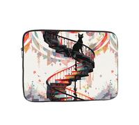 YYHWHJDE Little Black Cat on the Spiral Staircase Prints, custodia protettiva antiurto portatile per laptop da 17 pollici, per uomini e donne, viaggi d'affari e uso quotidiano in ufficio